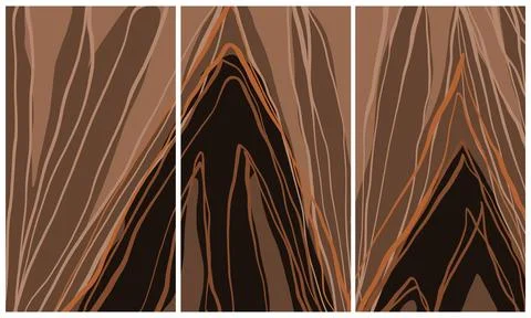 Modern interior triptych Stock Illustration