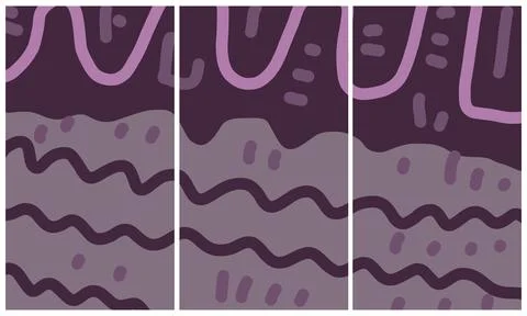Modern interior triptych Stock Illustration