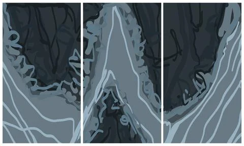Modern interior triptych Stock Illustration