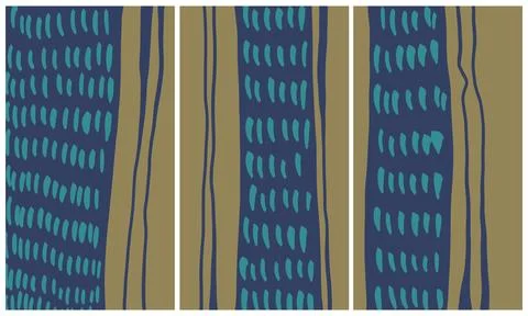 Modern interior triptych Stock Illustration