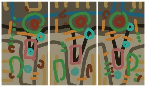Modern interior triptych Stock Illustration