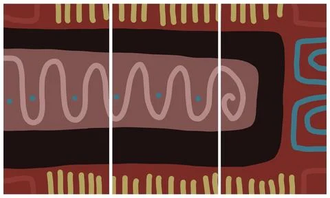 Modern interior triptych Stock Illustration