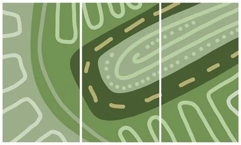 Modern interior triptych Stock Illustration
