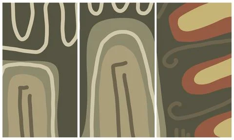 Modern interior triptych Stock Illustration