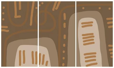 Modern interior triptych Stock Illustration