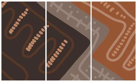 Modern interior triptych Stock Illustration