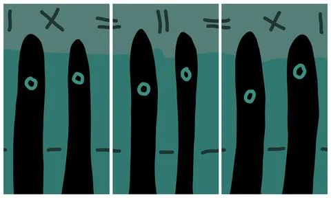 Modern interior triptych Stock Illustration