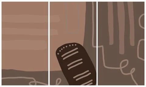Modern interior triptych Stock Illustration