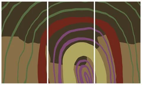 Modern interior triptych Stock Illustration