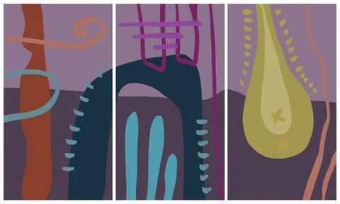 Modern interior triptych Stock-Illustration