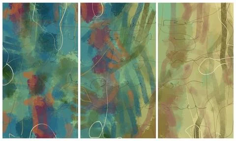 Modern interior triptych Stock-Illustration