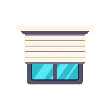 Modern interior window with closed roller blinds Stock Illustration