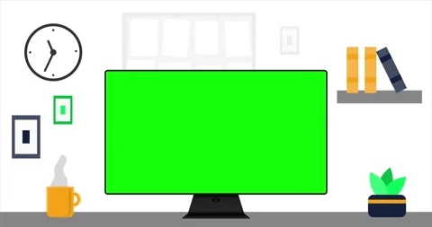 Modern interior of Workplace room, office or cabinet animation. Office desk with Stock Footage 178140188