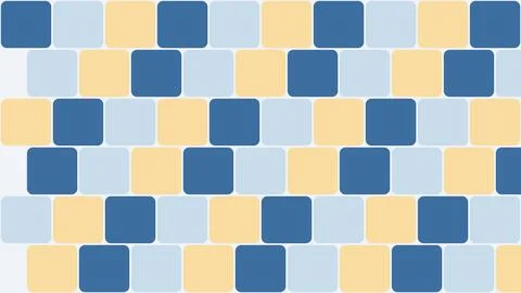 Modern interlocking brick pattern with blue beige and light gray tones Stock Illustration