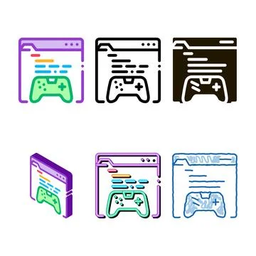 Modern internet game icon vector outline Stock Illustration