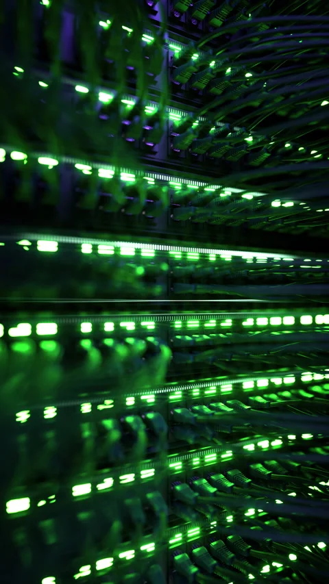 Modern Internet Network Switch With Plugged Ethernet Cables Stock Footage 270047402