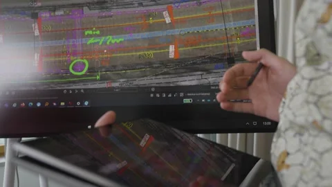 Modern iPad at Work in Office Video stock 220603688