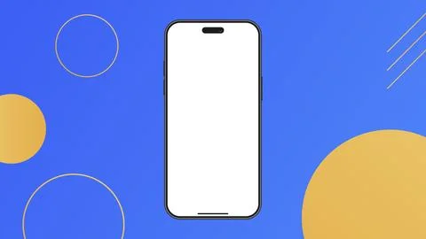 Modern IPhone with blank white screen Stock Illustration