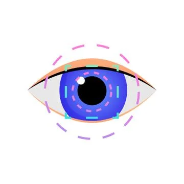 Modern iris scan eye security system for business office Illustrazione stock