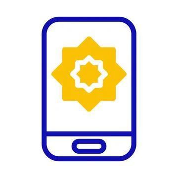 Modern Islamic App Icon Featuring Geometric Star Design on Smartphone Interfa Stock Illustration