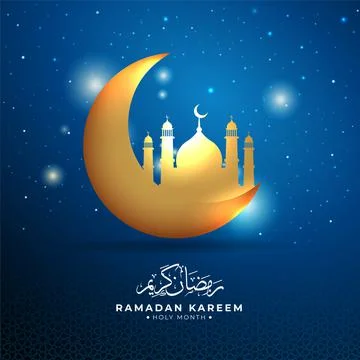 Modern Islamic background. Ramadan kareem background with golden crescent moon Stock Illustration