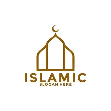 Modern Islamic Luxury Logo Vector Template, Muslim Logo Icon Stock Illustration