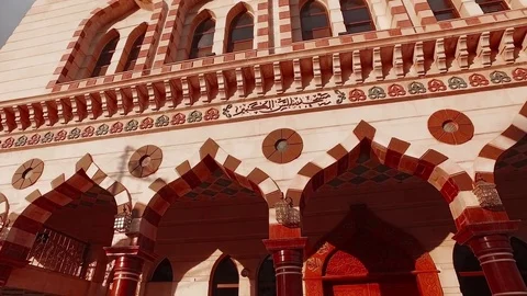 Modern Islamic Mosque in Medieval Style. Stock Footage 75952143