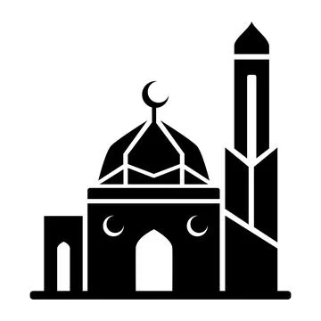 Modern Islamic Mosque Vector Icon Stock Illustration