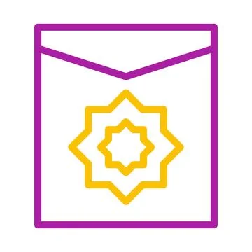 Modern Islamic Pattern in Envelope Icon Design Illustrazione stock