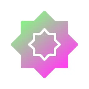 Modern Islamic Star Design with Gradient Color Stock Illustration