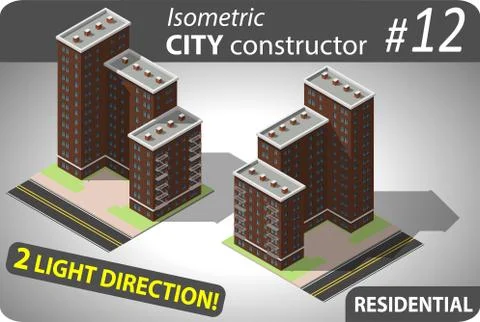 Modern isometric building Stock Illustration