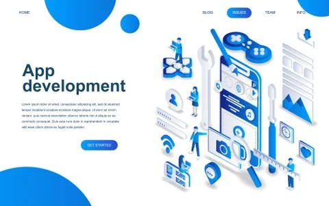 Modern isometric design of App Development Stock Illustration