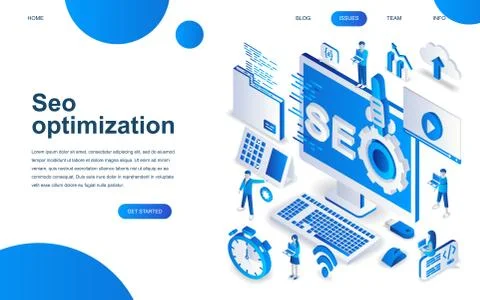 Modern isometric design of SEO Analysis Illustrazione stock