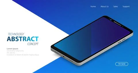 Modern isometric digital device mock up. Sale banner, special offer flayer, l Stock Illustration