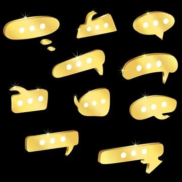 Modern isometric with gold gradient bubble text Stock Illustration