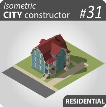 Modern isometric house Stock Illustration