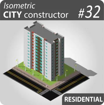 Modern isometric house Stock Illustration