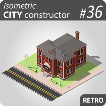 Modern isometric house Stock Illustration