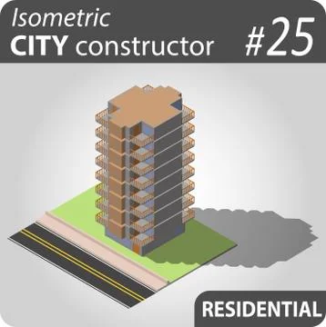 Modern isometric house Illustrazione stock