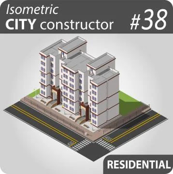 Modern isometric house Illustrazione stock