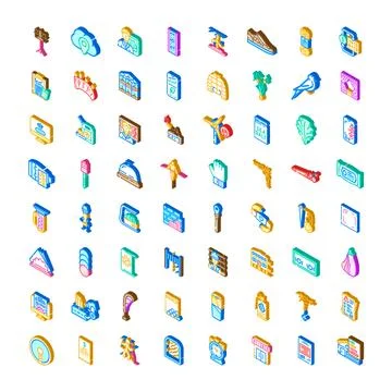 Modern isometric icon set for various concepts Stock Illustration
