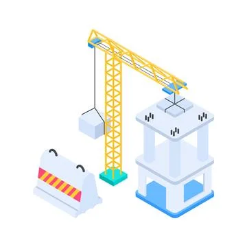 Modern isometric illustration illustrating continuous technical data processing Stock Illustration