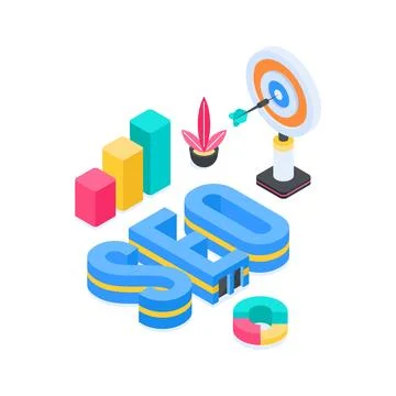 Modern isometric illustration illustrating continuous technical data processing Stock Illustration