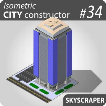 Modern isometric skyscraper Stock Illustration