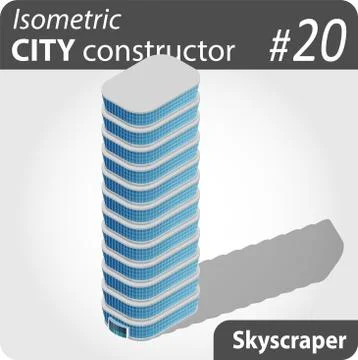 Modern isometric skyscraper Illustrazione stock