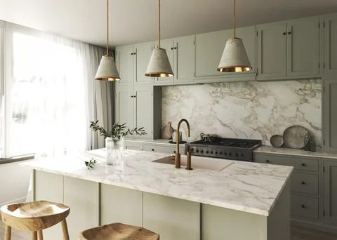 Modern Japandi mock up room interior design and decoration with green pastel 스톡 일러스트