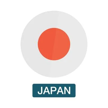Modern Japanese flag icon. Vector. Stock Illustration