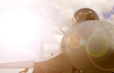Modern jet fighter in the sky Stock Photos