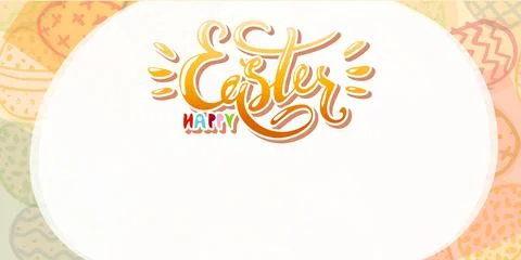 Modern joyful easter banner with copy space. Template for text, invitation, p Stock Illustration