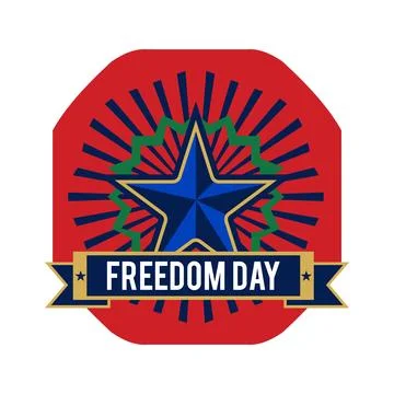 Modern Juneteenth Freedom Day Emblem Stock-Illustration